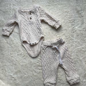 3-6month cable knit jogger set
